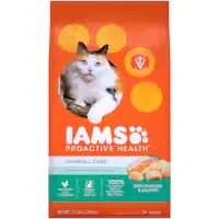 iams dry cat food chicken & salmon - hairball