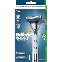 gillette mach 3 turbo 3d razor & 2 refills