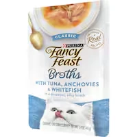 fancy feast broths wet cat food tuna anchovies & whitefish