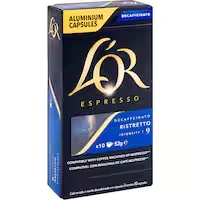 l'or coffee capsules decaf ristretto intensity 9