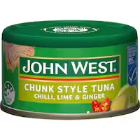 john west tuna chunks tuna chilli, lime & ginger in oil
