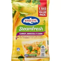 birds eye steam fresh mixed vegetables carrot, broccoli and corn