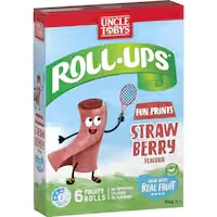 uncle tobys roll-ups fruit snack fun prints strawberry