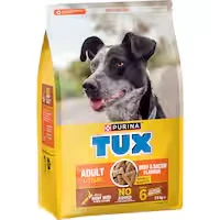 tux dry dog food small biscuit beef & bacon
