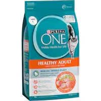 purina one healthy adult dry cat food chicken