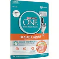 purina one healthy adult dry cat food chicken