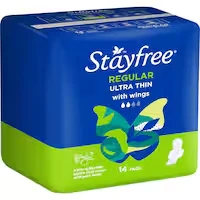 stayfree ultra thin pads regular with wings
