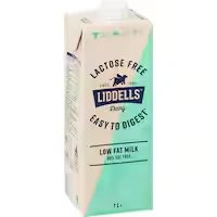 LIDDELLS LACTOSE FREE LOW FAT MILK 1LTR