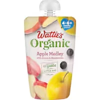 wattie's organic baby food 4-6+ months apple medley