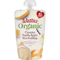 wattie's organic baby food 6+ months vanilla apple rice pudding