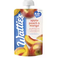 wattie's baby food 4-6+ months apple, peach & mango