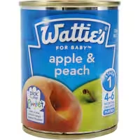 watties stage 1 baby food apple & peach