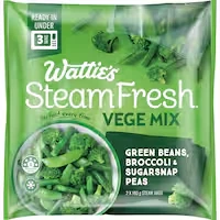 wattie's steam fresh frozen mixed vegetables green beans, broccoli & peas