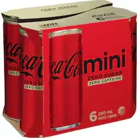 coca cola soft drink zero sugar zero caffeine