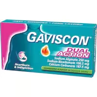 gaviscon dual action heartburn & indigestion relief peppermint