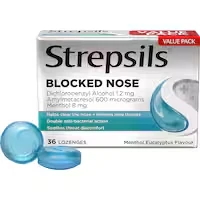 strepsils plus blocked nose cough throat lozenges menthol eucalyptus