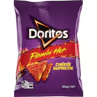 doritos flaming hot corn chips cheese supreme