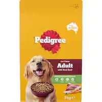 pedigree dry dog food with real beef