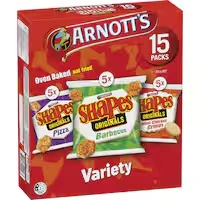 arnotts shapes sensations crackers multipack variety 375g