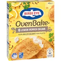 birds eye oven bake fish fillets lemon pepper crumb 425g
