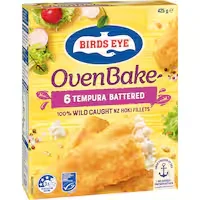 birds eye fish fillets tempura battered hoki 425g