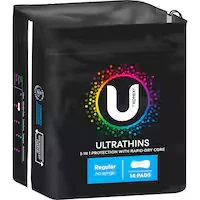u by kotex ultrathin pads regular no wings