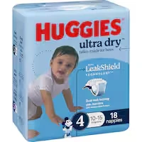 huggies ultra dry nappies boys size 4 (10-15kg)