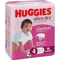 huggies ultra dry nappies girls size 4 (10-15kg)