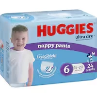 huggies ultra dry nappy pants boys size 6 (15-20kg)