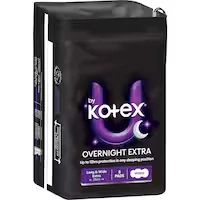 u by kotex overnight extra pads long with wings
