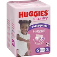 huggies ultra dry nappy pants girls size 6 (15-20kg)