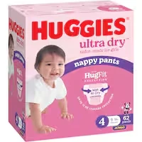huggies ultra dry nappy pants girls size 4 (9-14kg)
