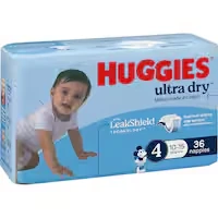 huggies ultra dry nappies boys size 4 (10-15kg)