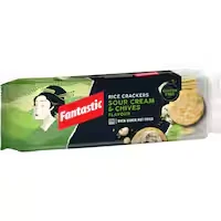 FANTASTIC RICE CRACKERS SOUR CREAM & CHIVES 100GM