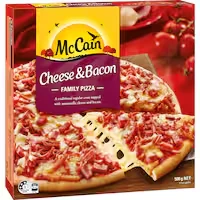 mccain cheese & bacon pizza family