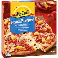mccain ham & pineapple pizza family