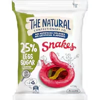 the natural confectionery co. lollies snakes reduced sugar