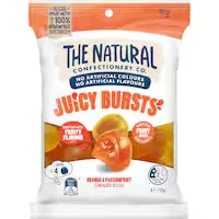 the natural confectionery co juicy bursts orange & passionfruit