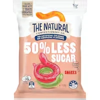 the natural confectionery co. lollies 50% less sugar snakes