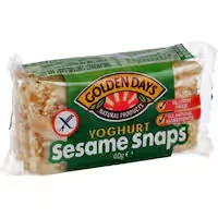 golden days snack bar yoghurt sesame snap g/free