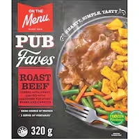 on the menu frozen meal roast beef