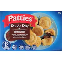 patties savouries mini party pies 560g