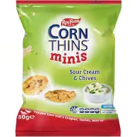 real foods corn thins crispbread minis sour cream & chives