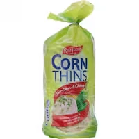 real foods corn thins corn cakes sour cream & chives