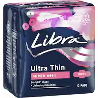 libra ultra thin pads super with wings