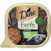 dine farm collection wet cat food chicken, carrot and spinach
