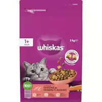 whiskas dry cat food sardine & prawn