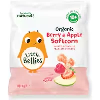 little bellies organic baby snacks berry & apple softcorn