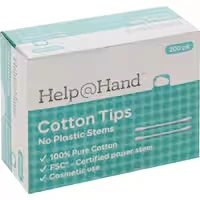 help @ hand cotton tips no plastic stem