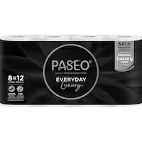 paseo luxury toilet paper 8pk long roll white 3 ply